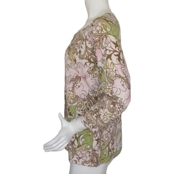 TOMMY BAHAMA Silk Cardigan sweater, XL, Floral, Subtle color, 3/4 sleeves - Picture 6 of 11